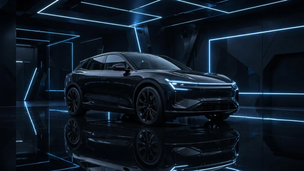 Luxury AVATR electric SUV in showroom