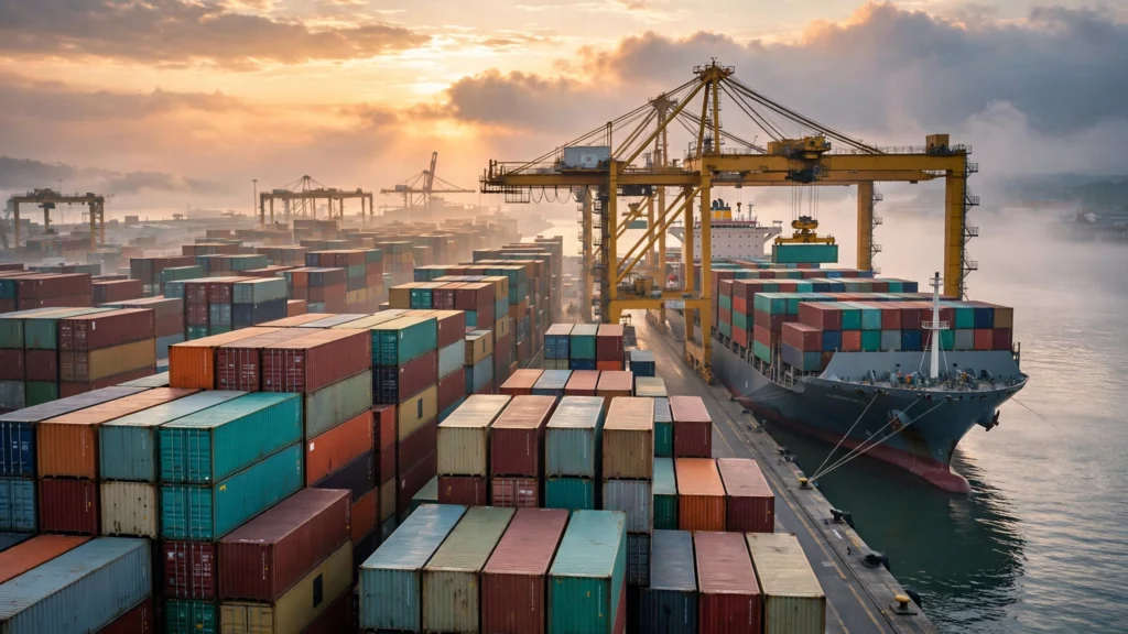 Pakistan Exports Jump 17.6% in September to $2.94 Billion 2 Cargo containers at Karachi port during exports surge