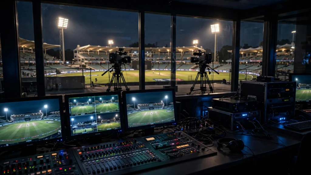 PTV Sports Wins Pakistan's 25-Match Broadcast Rights for PKR 350 Million 2 TV broadcast cameras covering a cricket match