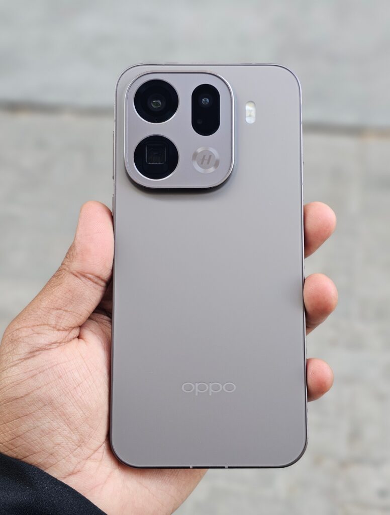 Close-up of an OPPO Find X9 Pro held in hand