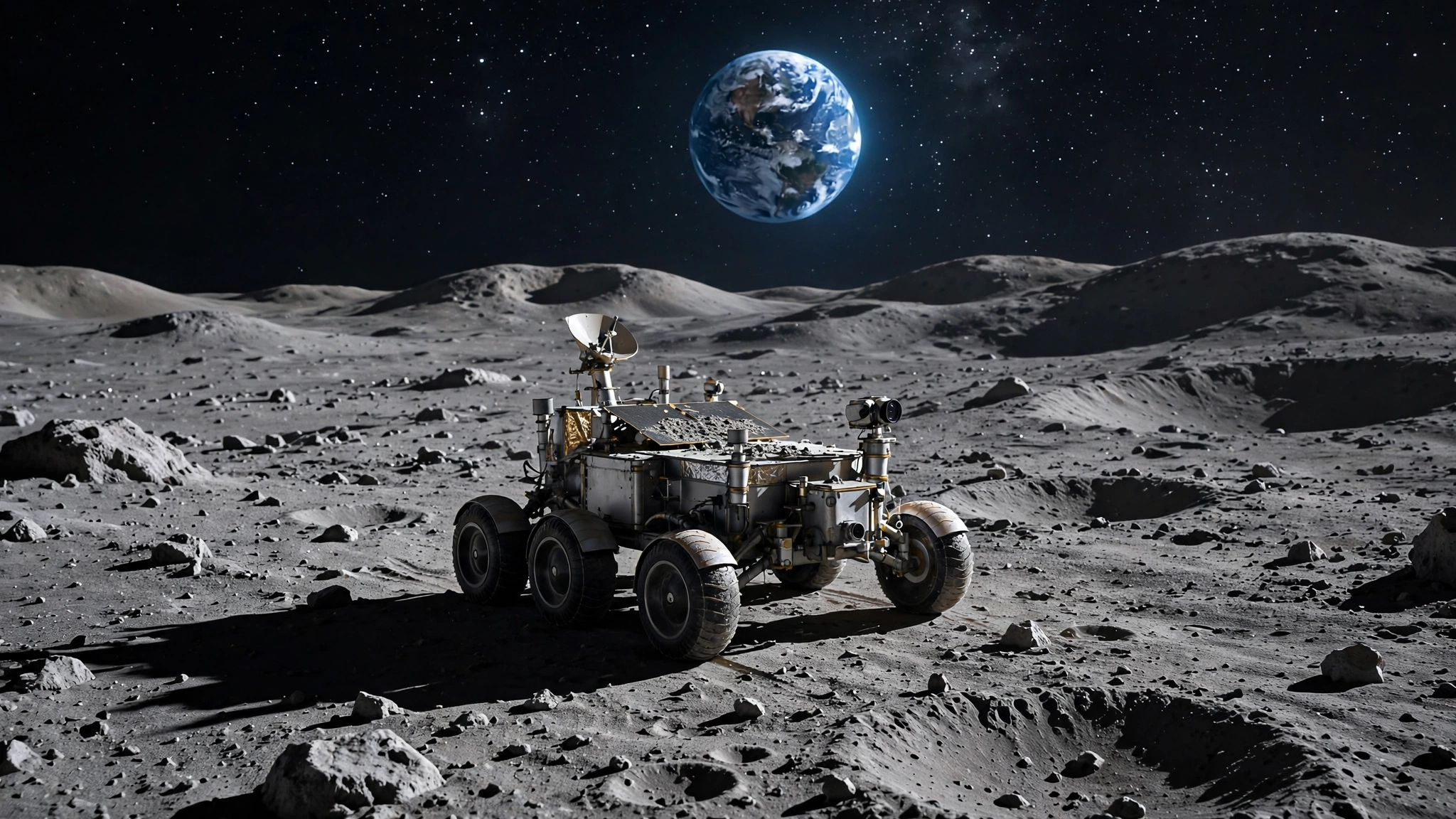 Pakistan's Jinnah-1 lunar rover on the moon surface