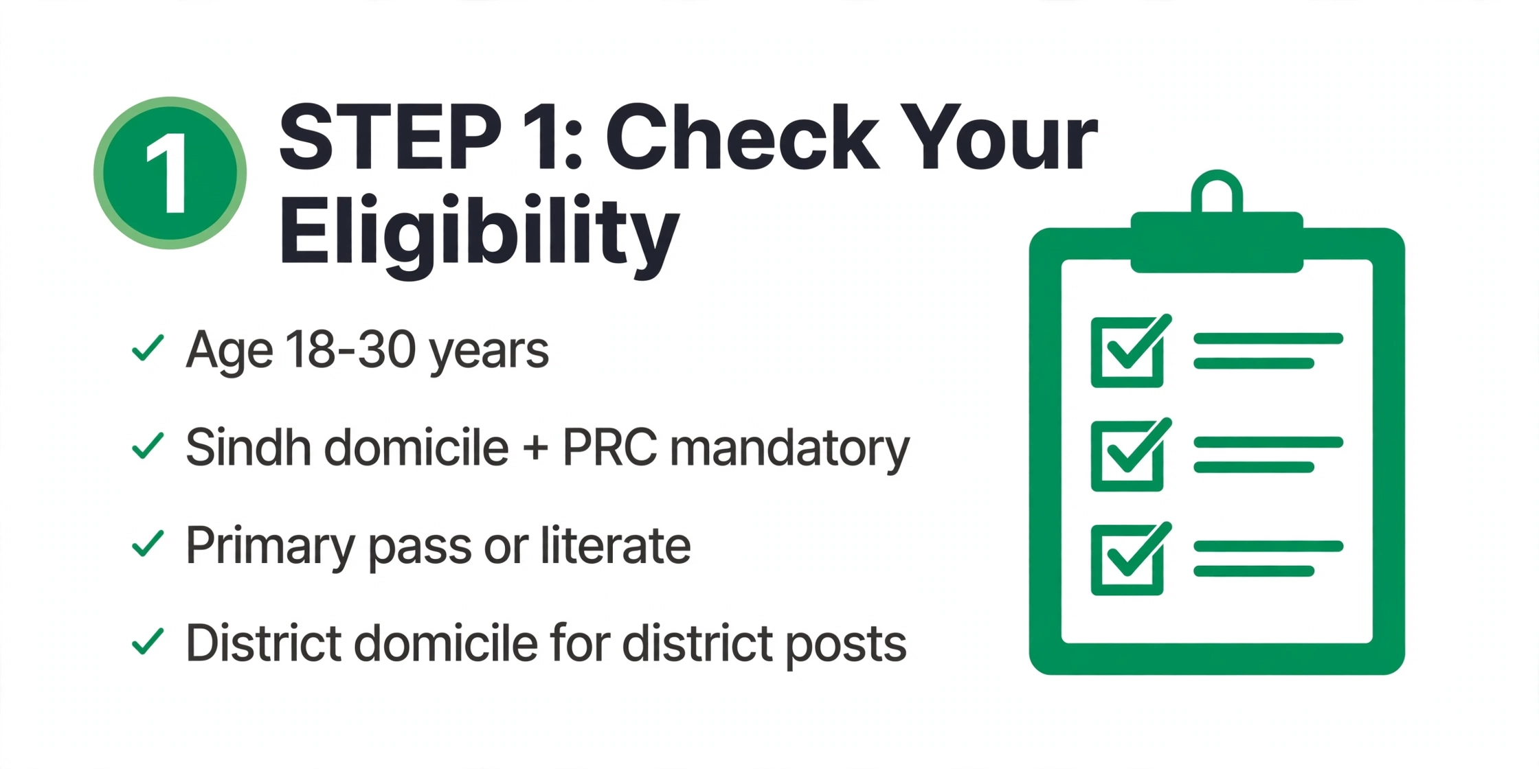 Step 1: Check Your Eligibility for Sindh Government 571 Jobs