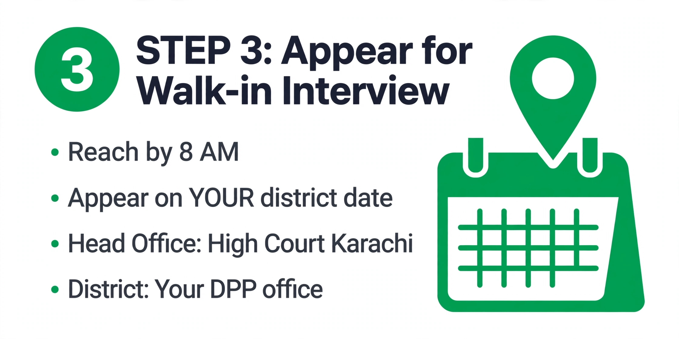 Step 3: Appear for Walk-in Interview - Sindh Government 571 Jobs
