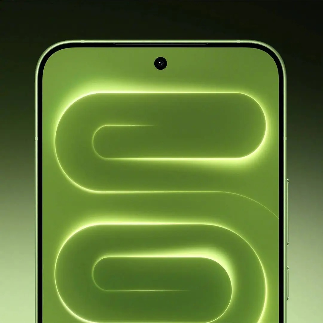 Redmi K100 flat 6.83-inch 165Hz AMOLED display close-up in Firefly Green