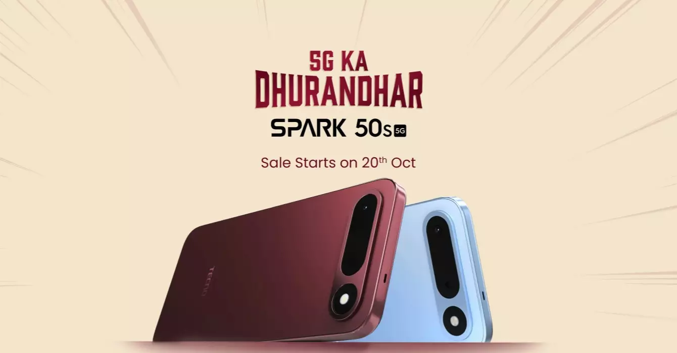 TECNO Spark 50s 5G Launched: Price in Pakistan (Expected), Full Specs & Launch Date 7 TECNO Spark 50s 5G India launch poster confirming sales start October 20