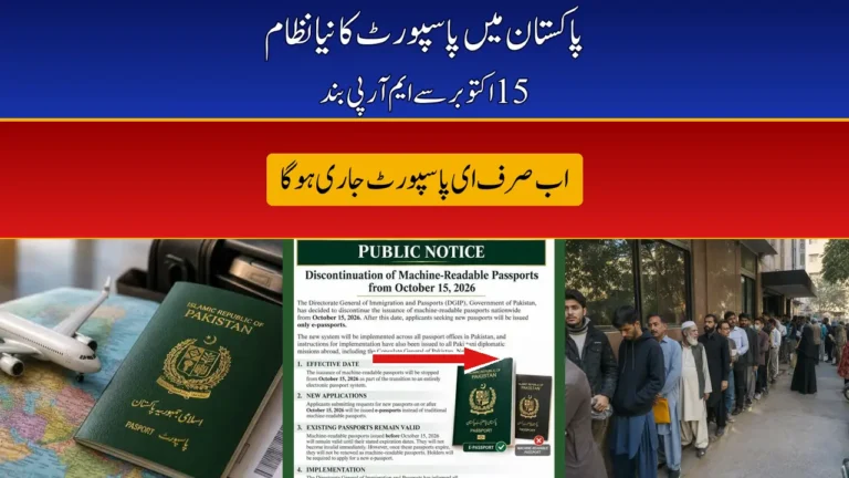Pakistan e-passport announcement — Urdu thumbnail showing Pakistani passport