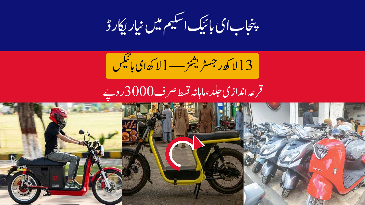 Punjab E-Bike Scheme Sets Record: 1.3 Million Registrations, 100,000 E-Bikes Up for Balloting